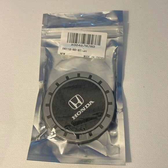 Honda Car Cup Coasters in Black with Logo Set of 2 NWT - Picture 6 of 6